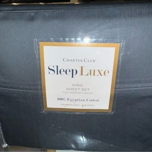 CHARTER CLUB SLEEP LUXE 100% EGYPTIAN COTTON 700 THREAD COUNT KING 4 SHEET SET